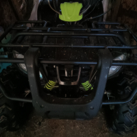 Квадроцикл ещё в гараже, но уже тоже обслужен, масло заменено, АКБ заряжена. 